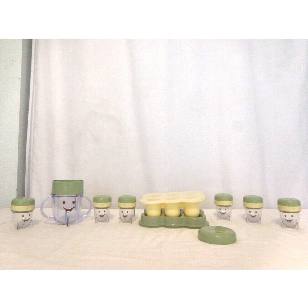 Baby Bullet Food Processor Blender Accessories 6 Storage Cups & storage Trays